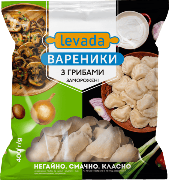 Вареники з грибами заморожені